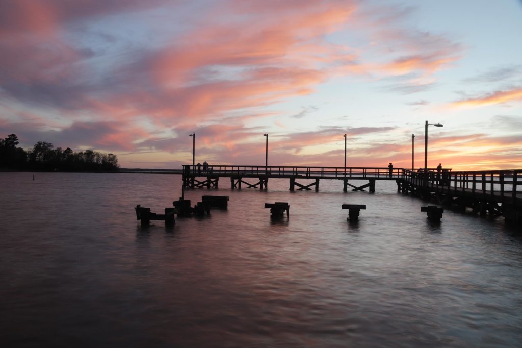 Sunset over the lake.