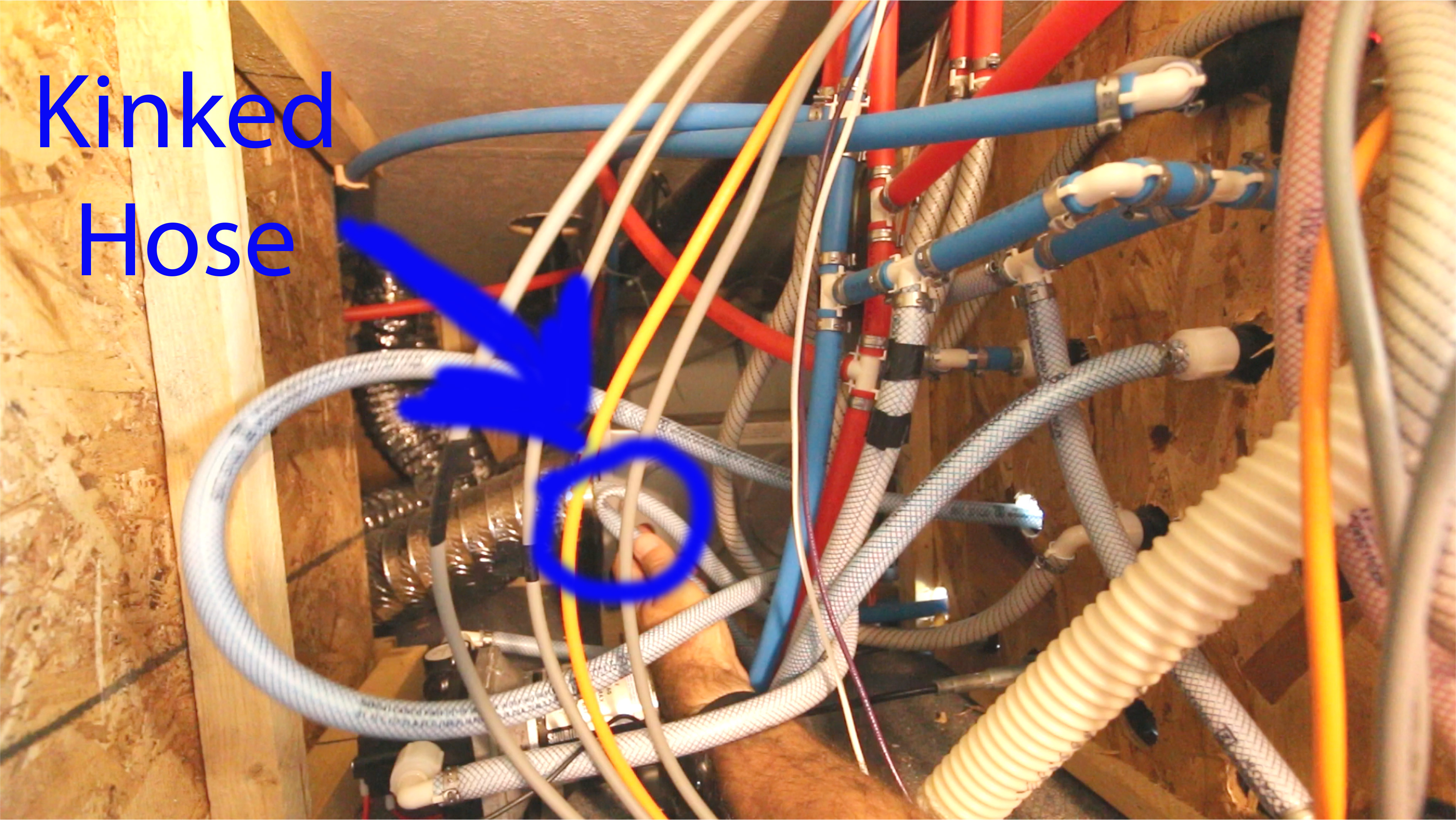 kinked rv plumbing line